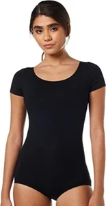 Envoltura corporal negro leotardo manga corta para mujer talla XL nuevo con etiquetas - Imagen 1 de 13