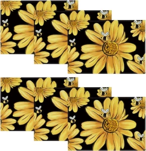 Sunflower Bee Summer Placemats Set of 6, 12X18 Inch Seasonal Spring Table Mats f - Picture 1 of 12