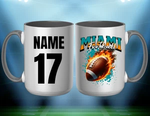Taza de café personalizada Miami Football 15 oz - Imagen 1 de 1
