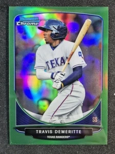 2013 Bowman Chrome Draft Draft Picks Green Refractor Travis Demeritte /75 BDPP28 - Picture 1 of 2