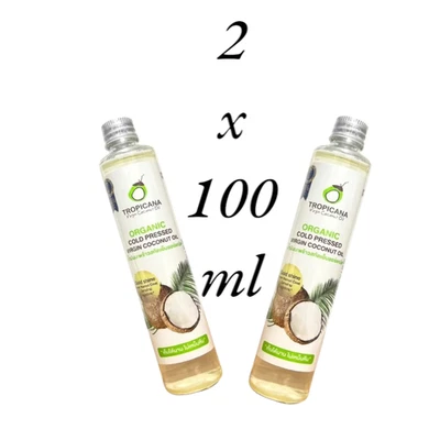 Tropicana Organic Extra Virgin Cold-pressed Coconut Oil 2 x 100 ml - Image 1 of 4