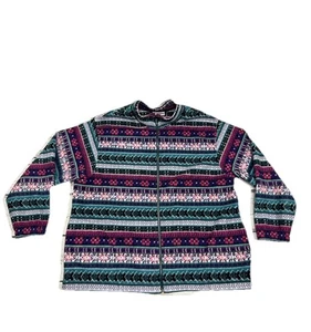 Felpa maglione vintage Alfred Dunner Aztec Western donna full zip pile - XL - Foto 1 di 5