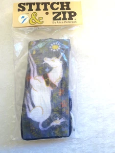 Stitch & Zip eyeglass case kit needlepoint Alice Peterson unicorn NOS NEW - Picture 1 of 5