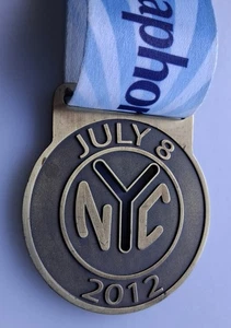 2012 New York City Triathlon Medal Giant NYC Subway Token Aquaphor July 8, 2012 - Picture 1 of 6