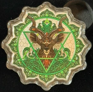 2022 2 Oz .9999 Silver $5 Solomon Islands Proof-Like 4th Chakra Antelope Green! - Picture 1 of 7