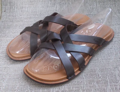 SANDALIAS KEEN "SOFIA" Cuero Marrón Oscuro Cruzado Sin Cordones, Para Mujer 9.5 NUEVAS Foto 1 de 4