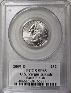 2009-D 25C PCGS SP68 - Clad Satin Finish U.S. Virgin Islands Quarter - Picture 1 of 2