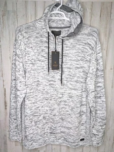 NWT Outpost Makers By Buckle Mens 1/4 Zip  Sweater Sz XL Hooded Black White - Picture 1 of 7