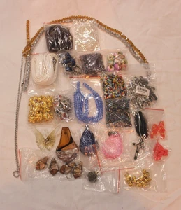 Lot of Glass Jewelry + Jewelry Making Beads Rhinestones Charms - Picture 1 of 8