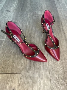 Damenschuhe DUNE LONDON CLIOPATRA PUMPS ABSATZSCHUHE Leder Damen Burgund EU38 UK 5 - Bild 1 von 13