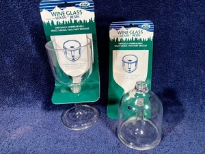 New 2 Pair LEXAN Resin WINE GLASS Lot GSI Outdoors UNBREAKABLE Plastic TRAVEL - Picture 1 of 9
