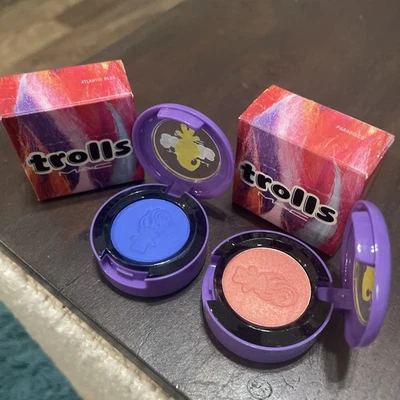 NIB MAC Goodluck Trolls Eye Shadow in ATLANTIC BLUE & PARADISCO - Authentic - Image 1 of 2