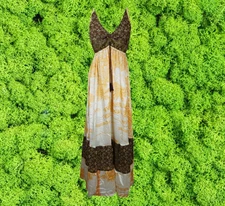 Womens Summer Maxi Dress, Halter Dresses, Peach Brown Summer Boho Beach Maxi S/M