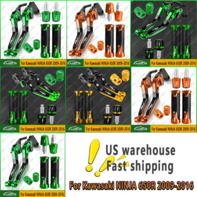 4PCS For Kawasaki NINJA 650R 2009-2016 Handle Grips Cap Brake Clutch Levers Set Foto 1 de 4