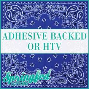 BANDANNA in Royal Blue Pattern Adhesive Vinyl or HTV Heat Transfer Vinyl Bandana - Picture 1 of 2