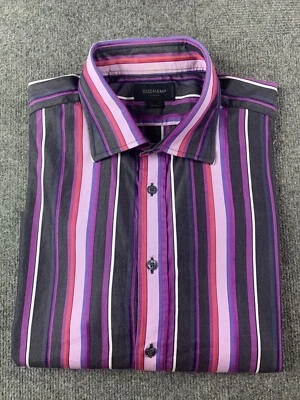 Duchamp Slim Fit Mens Long Sleeve French Cuff Dress Shirt Size 18 Multicolor - Image 1 of 4