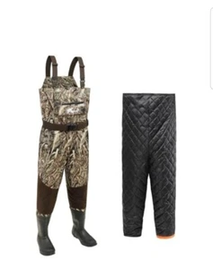 8 Fans Chest Waders Size 9 RealTree Max 5 Hunting Men's Size 10 1000g Boots New - Picture 1 of 8