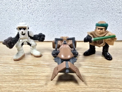 Figuras sueltas Imaginext Luke Skywalker Scout Trooper Speeder Star Wars Heroes Foto 1 de 4