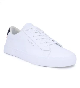 NAUTICA Men's Low cut Alos Sneakers Shoe in White Men's Size 8.5 New in Box - Picture 1 of 21