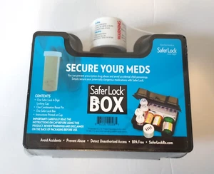 Portable SAFE LOCK BOX 4 DIGIT COMBO Secure -MEDICINE RX Case TRAVEL Black -NEW - Picture 1 of 5