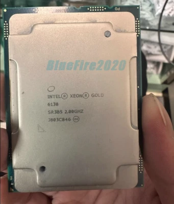 Intel Xeon Gold 6138 2GHZ 20 Cores 40 Threads FCLGA3647 125W CPU Processor SR3B9 - Image 1 of 4
