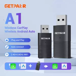 2in1 Wireless CarPlay Adapter Android Auto Car Auto Navigation Player USB Dongle - Picture 1 of 14