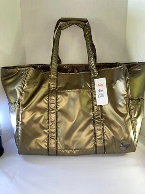 Bolso de Mano Lug Rover XL Nuevo con Etiquetas Metálico Color Dorado Oscuro, Interior Floral Marrón Foto 1 de 4