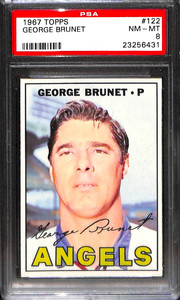 1967 TOPPS #122 GEORGE BRUNET PSA 8 23256431