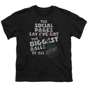 Kids AC/DC T-Shirt Big Balls Song Lyrics Youth T-shirt - Picture 1 of 6