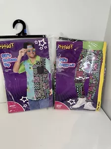 80s Costume Unisex Outfit Shirt Jogger Pant Retro Neon XL Plus Spirit Halloween - Picture 1 of 20