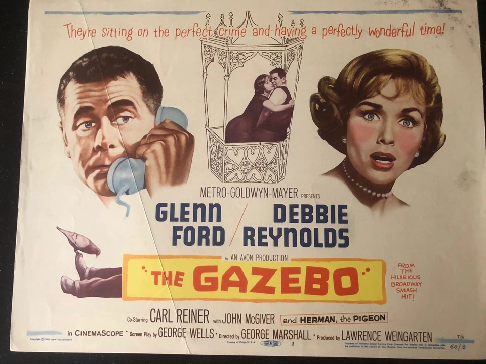 GENUINE VINTAGE 1959 DEBBIE REYNOLDS GLEN FORD ‘THE GAZEBO’ LOBBY CARD - image 1 of 1