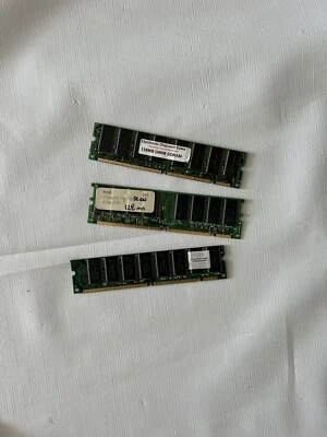 128MB  MEMORY 16X64 168 PIN PC133 6NS 3.3V NON ECC SDRAM RAM DIMM - Image 1 of 3