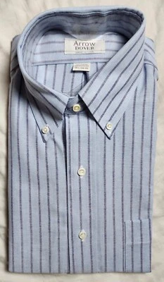 Camisas de vestir para hombre Arrow Dover azul a rayas talla 15,5/34-35 hechas en EE. UU. Foto 1 de 4