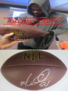 MARIO WILLIAMS,DOLPHINS,BILLS,TEXANS,SIGNED,AUTOGRAPHED,NFL FOOTBALL,COA,PROOF  - Picture 1 of 2