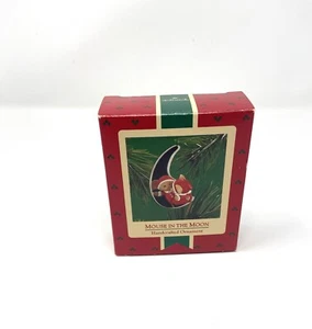 1986 Mouse in the Moon Hallmark Ornament Vintage Handcrafted - Picture 1 of 6