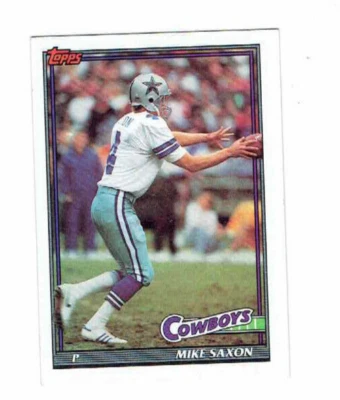 Mike Saxon Dallas Cowboys P #354 Topps 1991 Football Card - Image 1 of 2