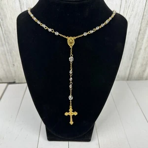 Franklin Mint REPLACEMENT Glass Rosary Christian Religious Catholic Crucifix Vtg - Picture 1 of 5