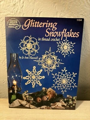 Vintage Glittering Snowflakes Crochet Book American School Of Needlework 1993 - Image 1 of 3