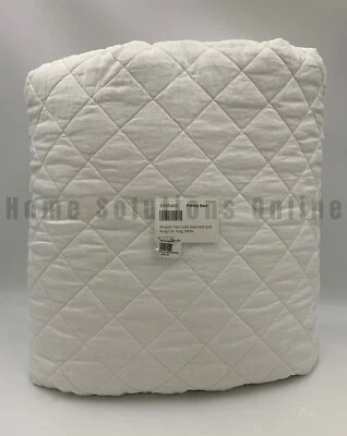 Pottery Barn Belgian Flax Linen Diamond Quilt White King Cal #Z1101 - Image 1 of 3