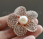Charming Luster Genuine Natural 12Mm White Pearl 45Mm Brooch 18Kgp #F2039!