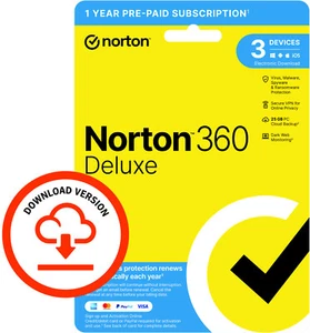 Norton 360 Deluxe 2025 3 Devices 1 Yr Secure VPN Fast Same Day Delivery UK EU - Picture 1 of 10