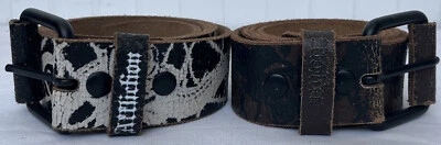 AFFLICTION Women’s Leather Belts Rose Pattern Set Of 2 Size Large - Image 1 of 4