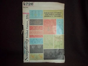 Simiplicity Vtg. Printed Patterns, 8 Full Color Charts w/Motifs, Cross-Stitch - Picture 1 of 6