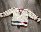 Vintage Knit Cable Knit Wilson Wool Look A Like Tennis Sweater 