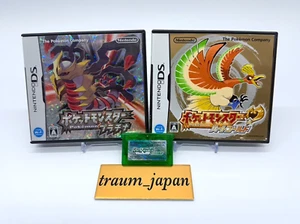 Pokemon Emerald Platinum Heart Gold 3 set Nintendo GameBayAdvance DS Japanese - Picture 1 of 6