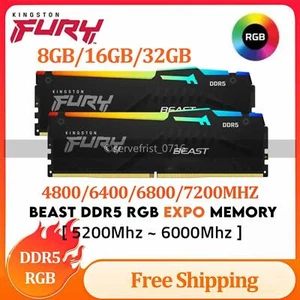 Kingston Beast DDR5 RGB RAM 8/16/32GB 5200 5600 6000 6400MT/s Desktop Memory Lot - Picture 1 of 7