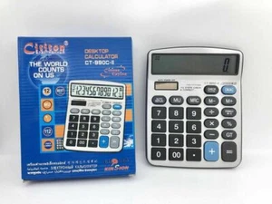 Calculatrice Électronique Digital Cititon Ct-990C-II 12 Chiffres Solar Écran Lac - Afbeelding 1 van 1
