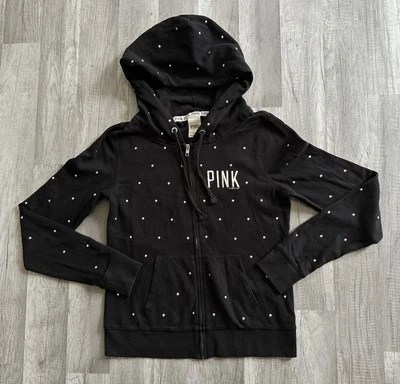 Pink Victoria's Secret Fashion Show Studded Embellished Hoodie Sweatshirt Small - Image 1 of 4