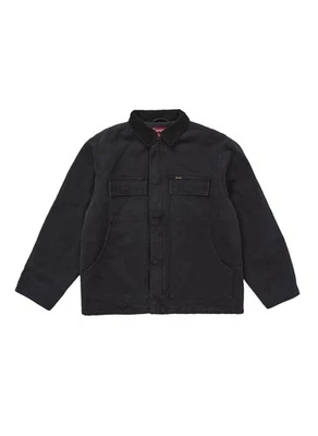 Chaqueta de trabajo Supreme Old English de lona talla pequeña negra NUEVA Foto 1 de 4