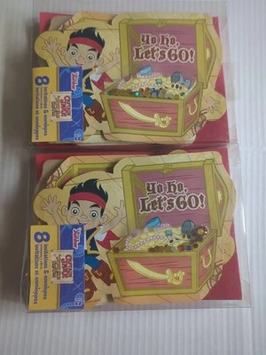 16 Capitán Jake y los Piratas del País de Nunca Jamás Invitación de Cumpleaños con Sobres NUEVO Foto 1 de 4